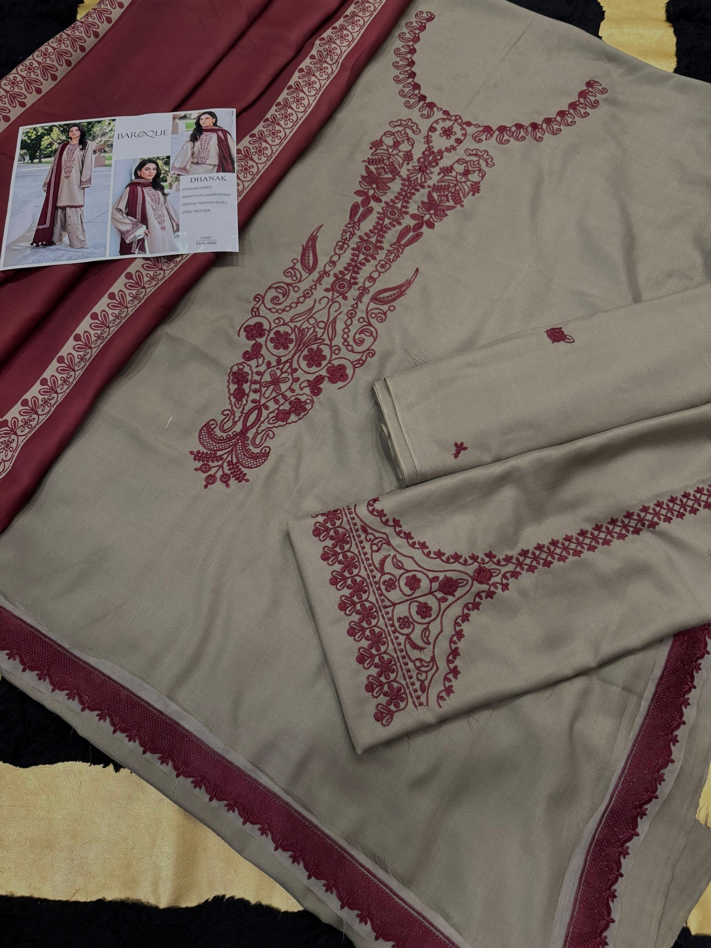 DHANAK embroidery 3PC suit