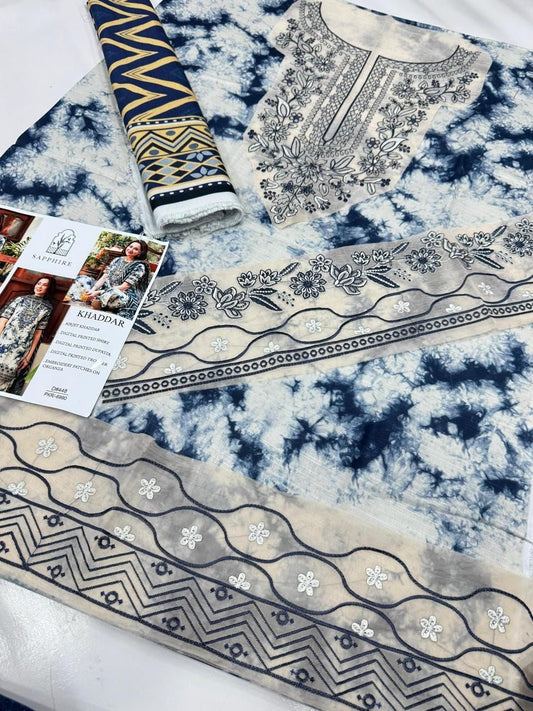 Khaddar embroidered 3pc M-22