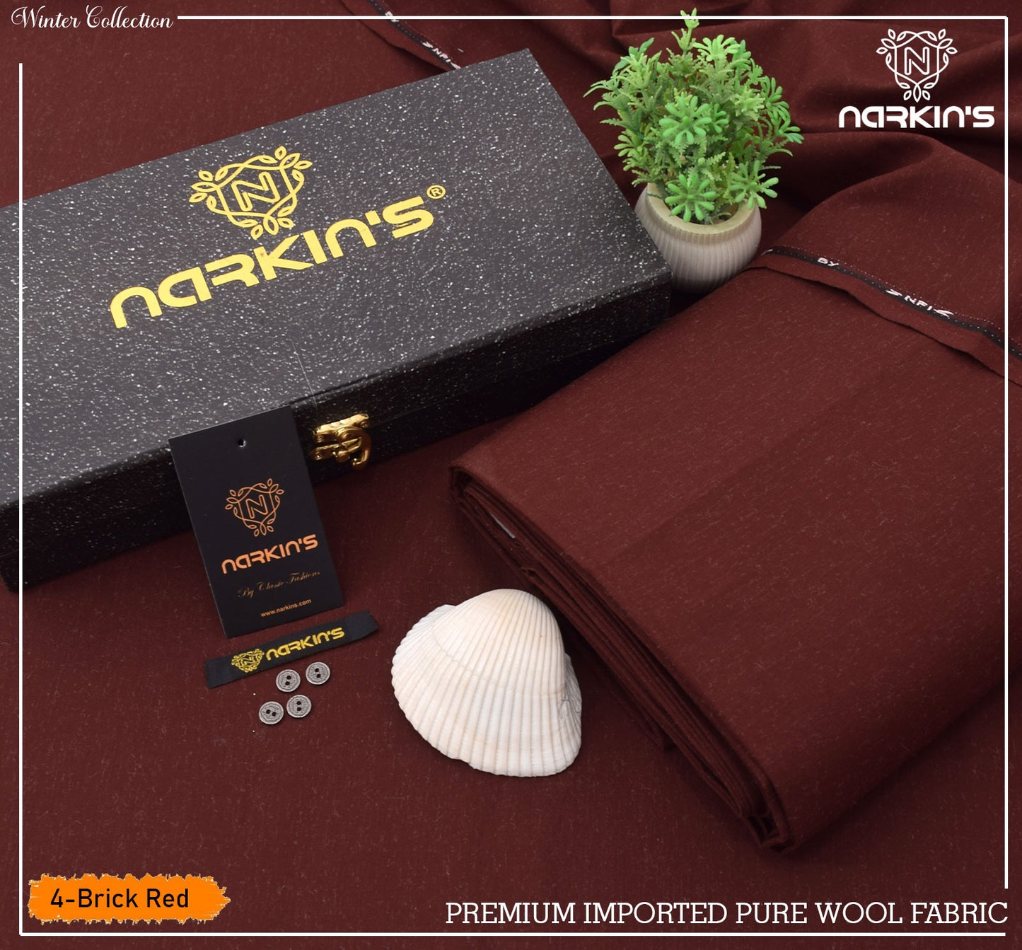 Narkins Wool brick red