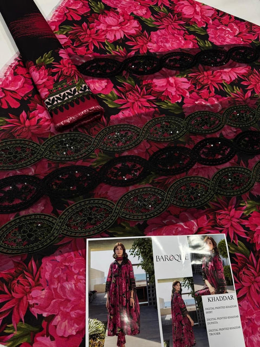 Khaddar embroidered 3pc M-15