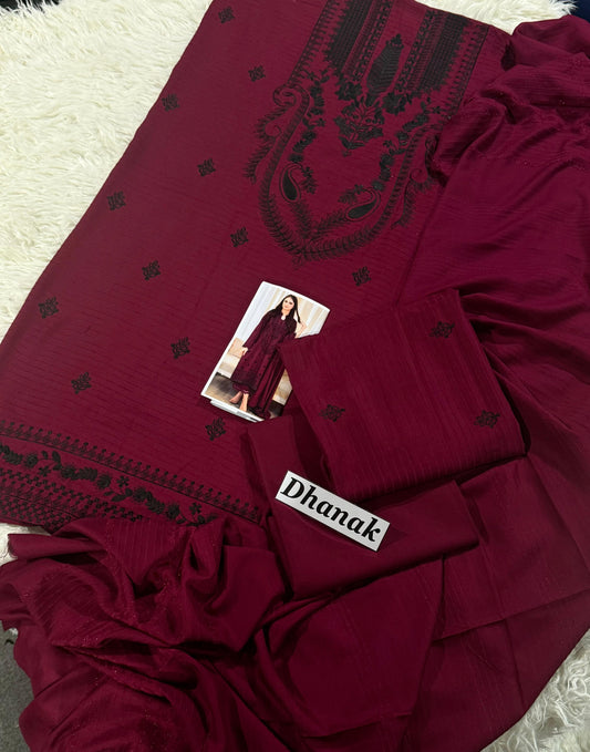 Dhanak Banadora Velvet embroidered suit 3Pc. FL-13