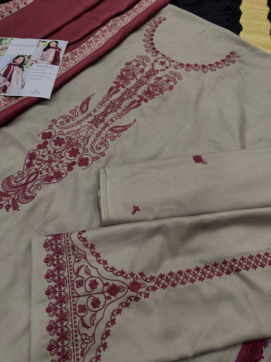 DHANAK embroidery 3PC suit