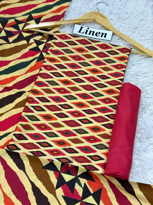 Linen Printed 3pc D-41