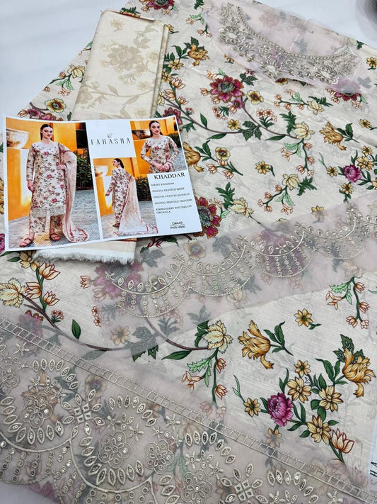 Khaddar embroidered 3pc M-19