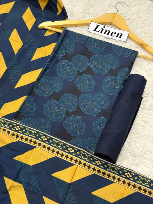 Linen Printed 3pc D-42