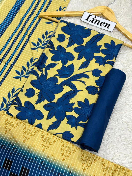 Linen Printed 3pc D-43