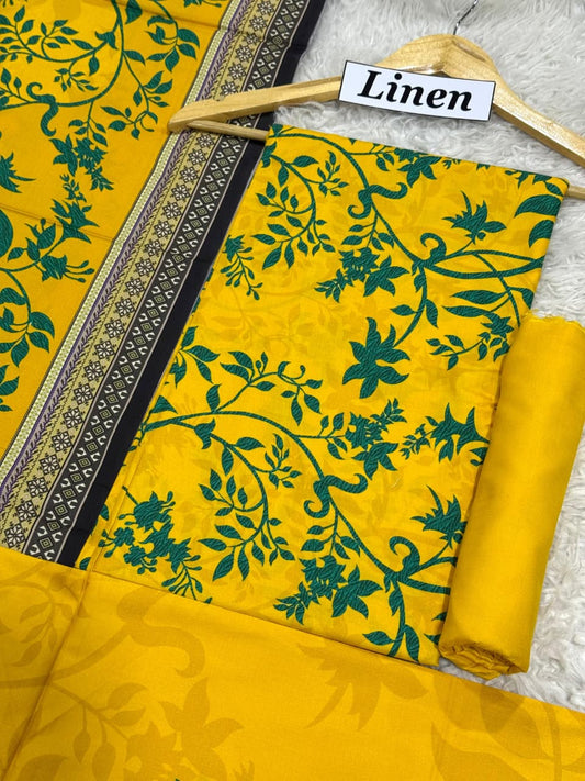 Linen Printed 3pc D-45