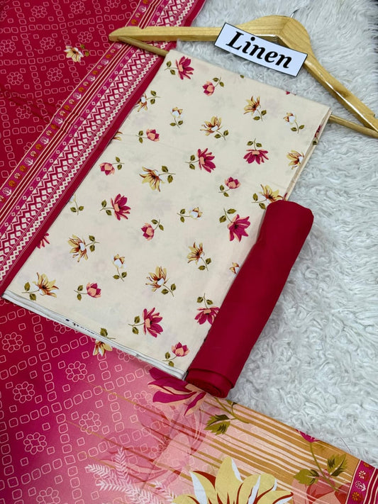 Linen Printed 3pc D-47