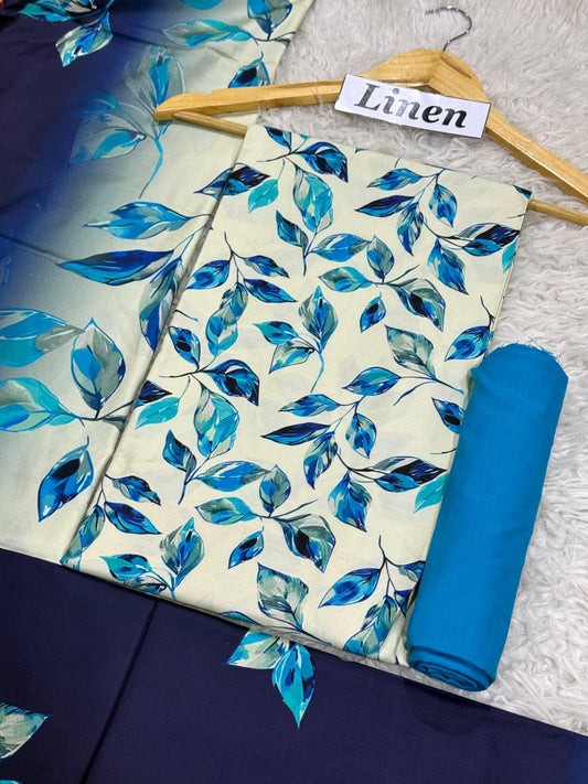 Linen Printed 3pc D-48