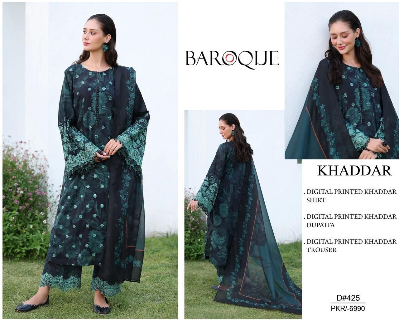 Khaddar embroidered 3pc M-27