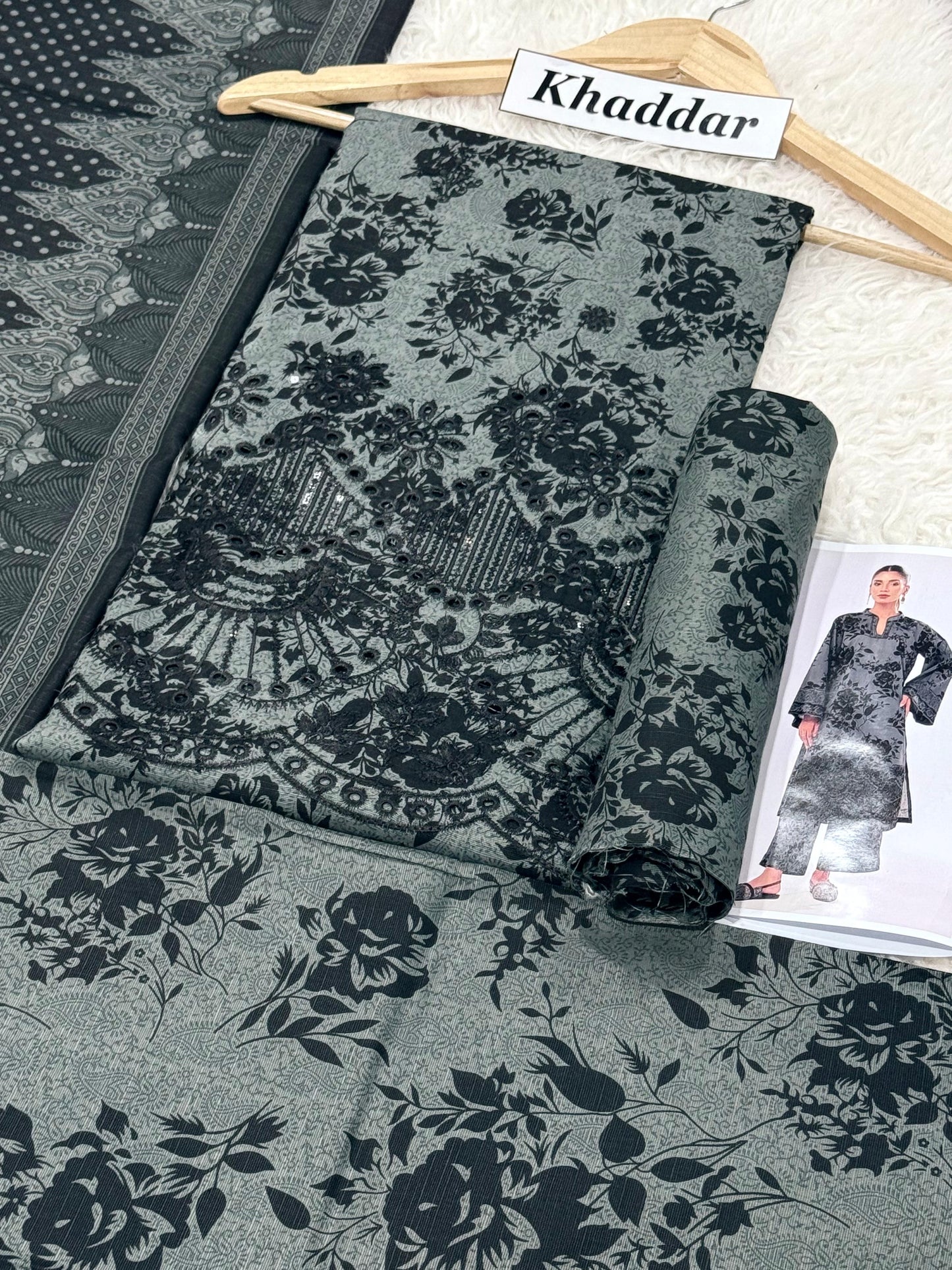 Khaddar 3 Pc embroidery