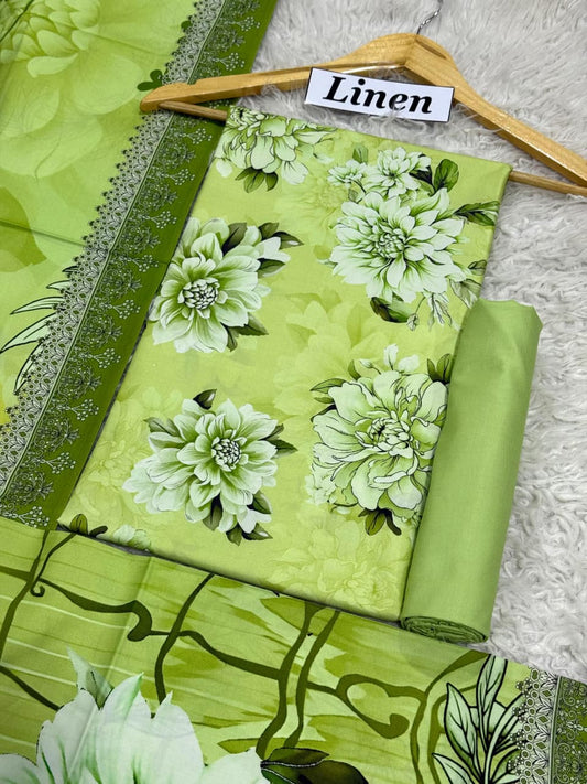 Linen Printed 3pc D-51