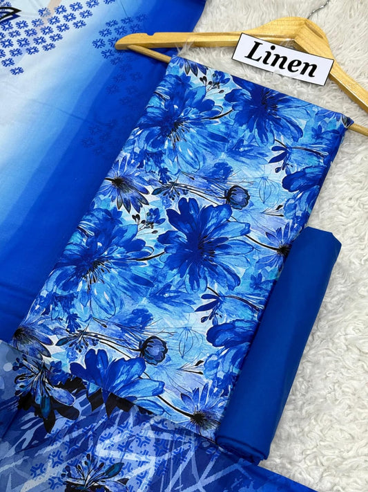 Linen Printed 3pc D-55