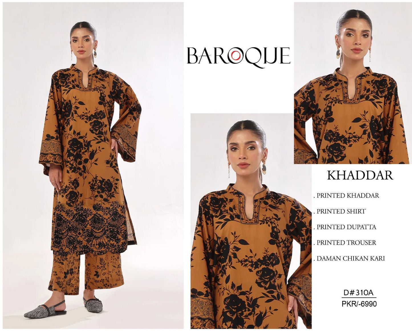 Khaddar 3 Pc embroidery