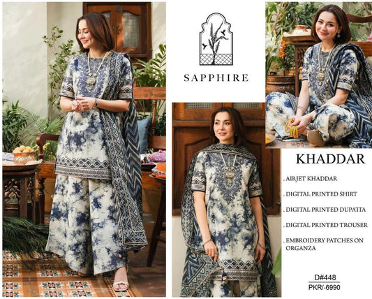 Khaddar embroidered 3pc M-22