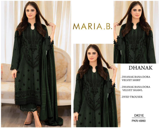Dhanak Banadora Velvet embroidered suit 3Pc. FL-11
