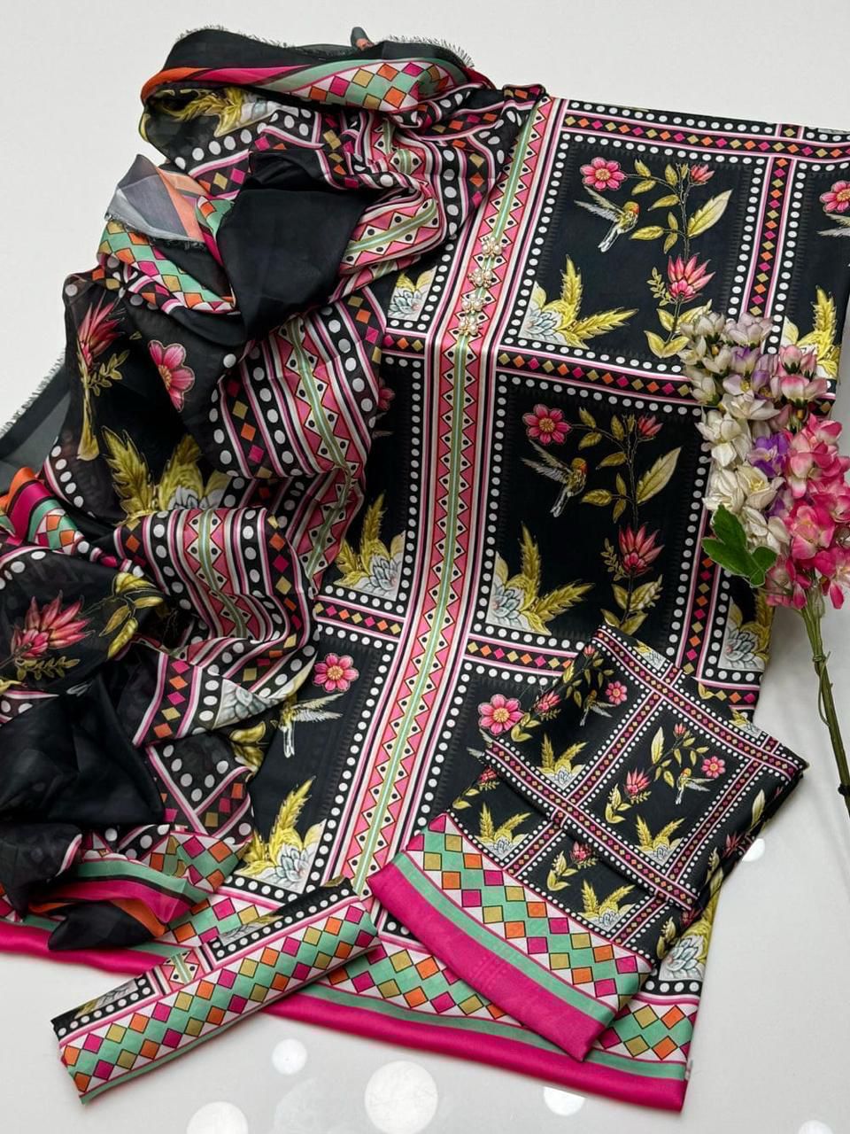 LULUSAR SILK 3 PC beautiful printed