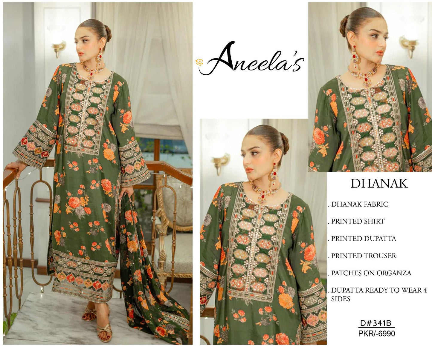 Dhanak Embroidered patch suits