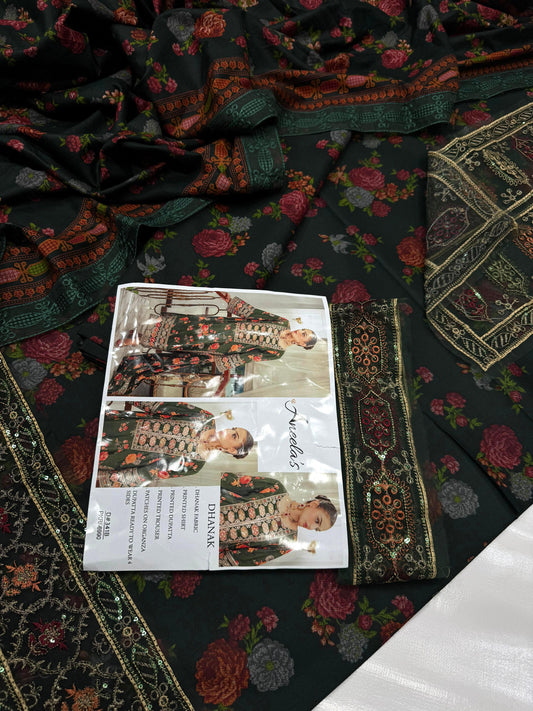 Dhanak Embroidered patch suits