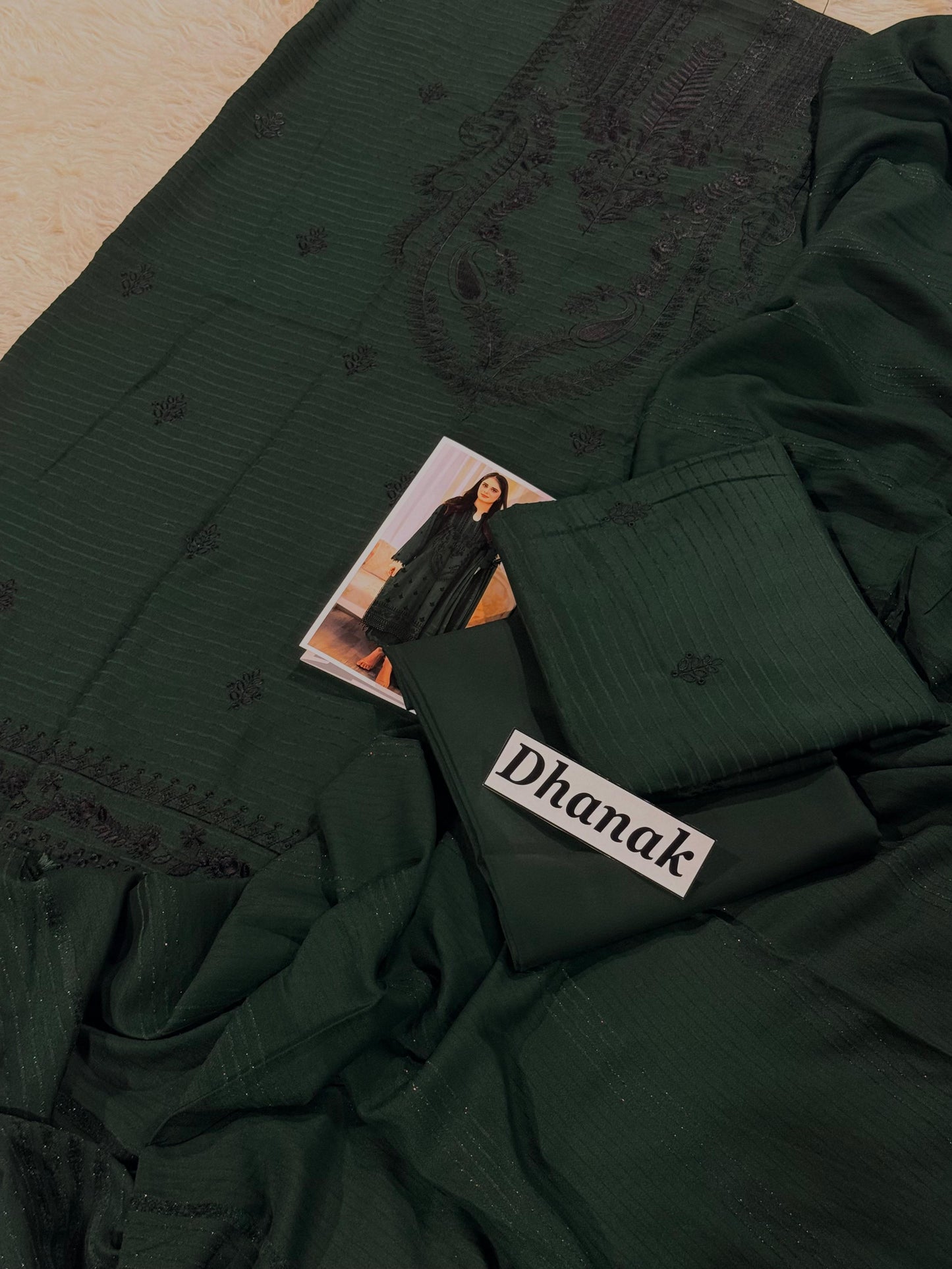 Dhanak Banadora Velvet embroidered suit 3Pc. FL-11