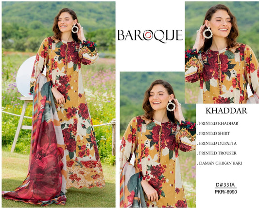 Khaddar 3 Pc Dress K7
