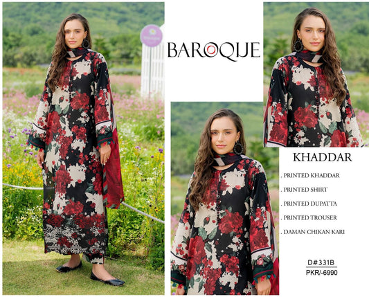 Khaddar 3 Pc Dress K9